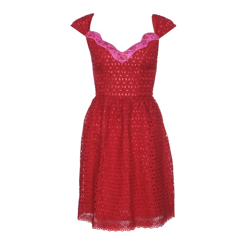 Red Lace Dress Lace Cocktail Dress Girlfriend Gift - Etsy UK