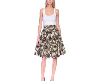 Ankara skirt, short African print skirt, Mini skirt, flared skirt, sping fashion, Floral print skirt, Tribal print skirt, Pleated skirt