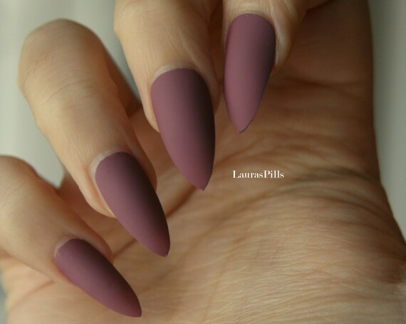 Dark Mauve Stiletto False Nails Matte Or Glossy Mauve Pink Fake Nails Red Nails Burgundy Nails