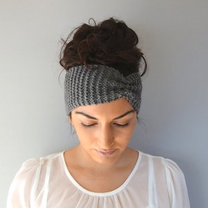 Gray Winter Headband, Knitted Ear warmer, Headband for Women