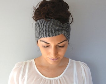 Gray Winter Headband, Knitted Headband, Ear Warmer, Fall Headband, Knitwear, Small Gift Idea, Knitted Ear warmer, Headband for Women