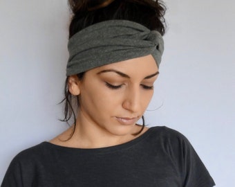 Headband for Women, Turban Headband, Yoga Headband, Head Wrap Women, Hair Scarf, Women's Headband, Hair Wrap, Dark Gray Headband for Women