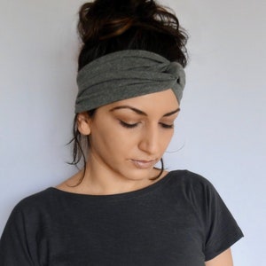 Headband for Women, Turban Headband, Yoga Headband, Head Wrap Women, Hair Scarf, Women&#39;s Headband, Hair Wrap, Dark Gray Headband for Women