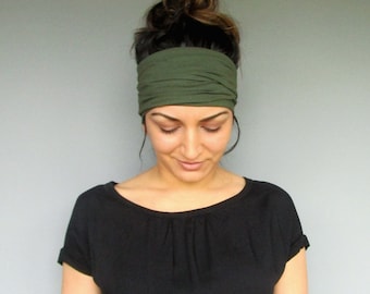 Tie-Up Cotton Jersey Headband, Adjustable Head Wrap