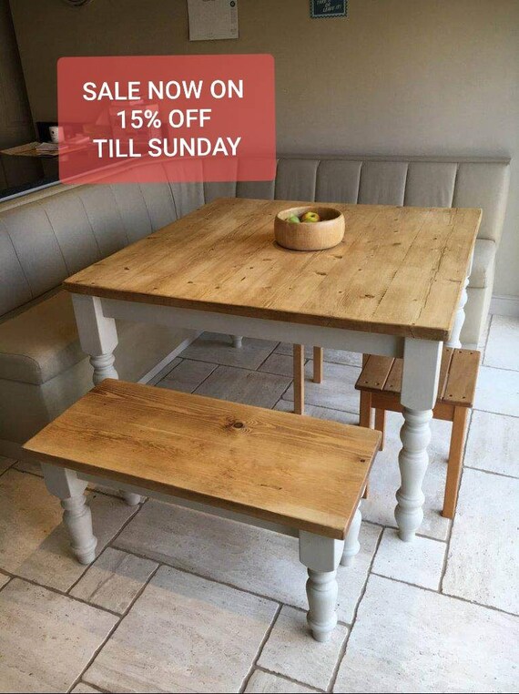 Rustic Farmhouse Kitchen Bench Reclaimed Country Cottage Etsy