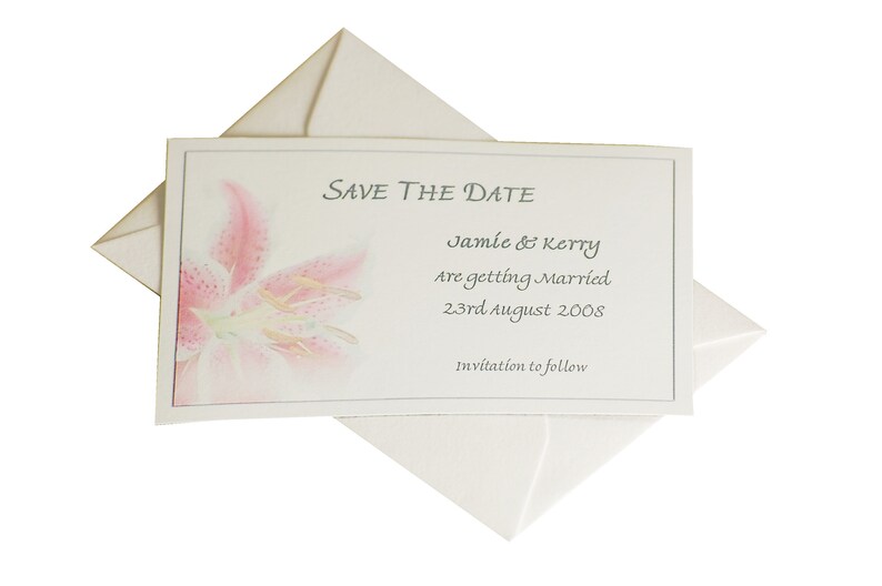 Pink Stargazer Lily Wedding Save The Date Card Magnet