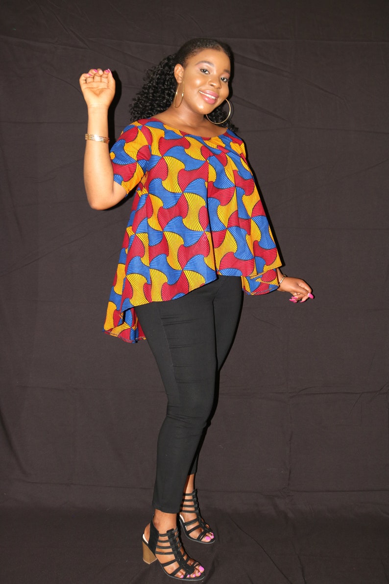Tops Tops For Women Women Circle Tops Women Blouses African Clothing Ankara Top African Fabric Tops Circle Top African Clothing For Women