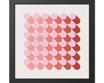 Ingelijste kunstprint met isometrische cirkels, moderne wanddecoratie, ingelijste poster