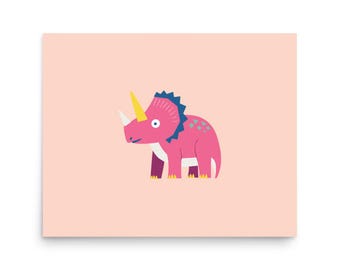 Kunstprint van een Triceratops-dinosaurus, moderne wanddecoratie, oningelijste poster