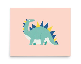 Stegosaurus dinosaurus kunstprint, moderne wanddecoratie, oningelijste poster