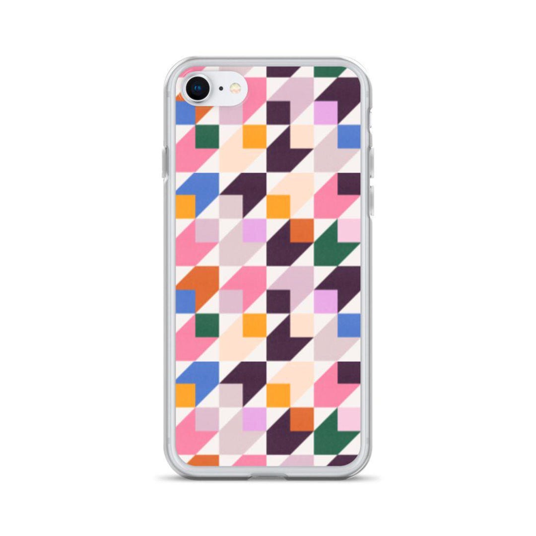 Isometric Cubes Colour Clear Case for Iphone, Patterned Protective ...