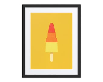 Ingelijste kunstprint van Rocket Lolly, moderne wanddecoratie, ingelijste poster