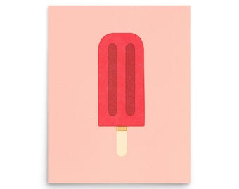 Kunstprint met frambozenlolly, moderne wanddecoratie, oningelijste poster
