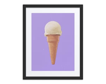 Ingelijste kunstprint met ijsmotief, moderne wanddecoratie, ingelijste poster