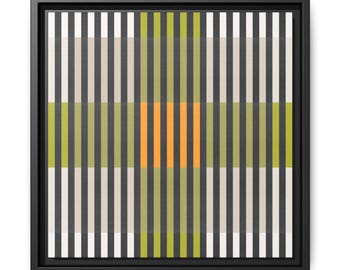 Tela opaca con linee geometriche verdi, incorniciata