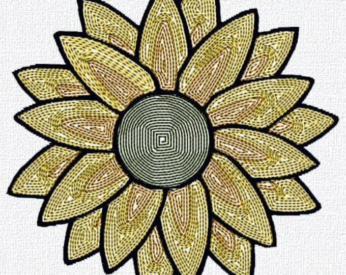 Sunflower Embroidery design for machine embroidery. Available in PES, JEF, DST and more formats.