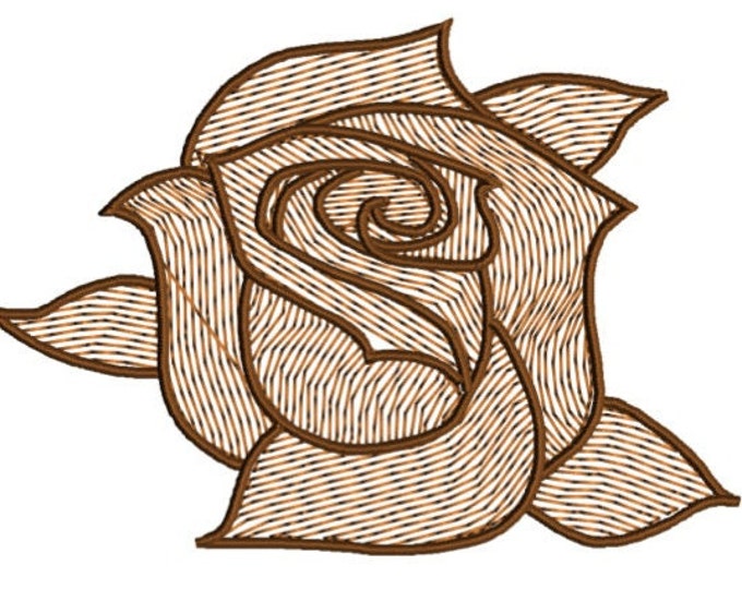 Flower Rose Embroidery Design for machine embroidery. Available in PES, JEF, DST and more formats.