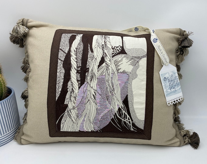 Sew Art Orkney - Sea Pebbles & Ropes - One of a kind Luxury Cushion inspired by Artist Eileen Sclater