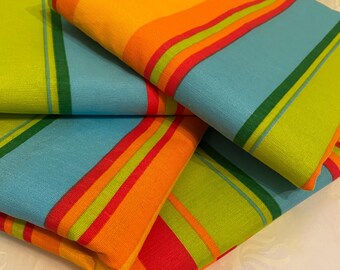 EXTRA-WIDE 280cm / 110&quot; (Limited Amount Left) Vintage 100% Cotton Old School DECKCHAIR Style Fabric from South Africa