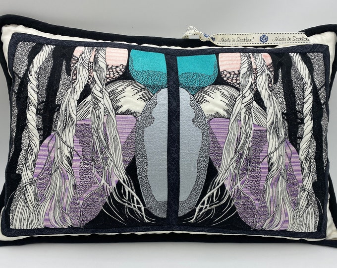 Orkney Sea Pebbles & Ropes - One of a kind Luxury Cushion inspired by Artist Eileen Sclater Unique Sew Art