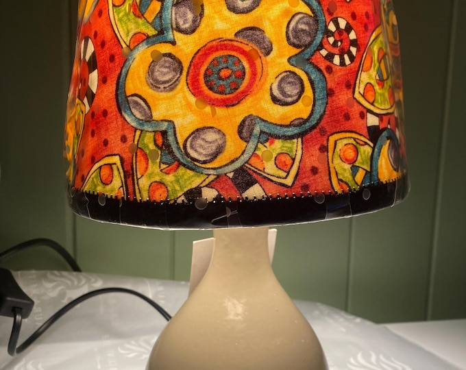 Child's Bedside Lamp with Handmade Lampshade
