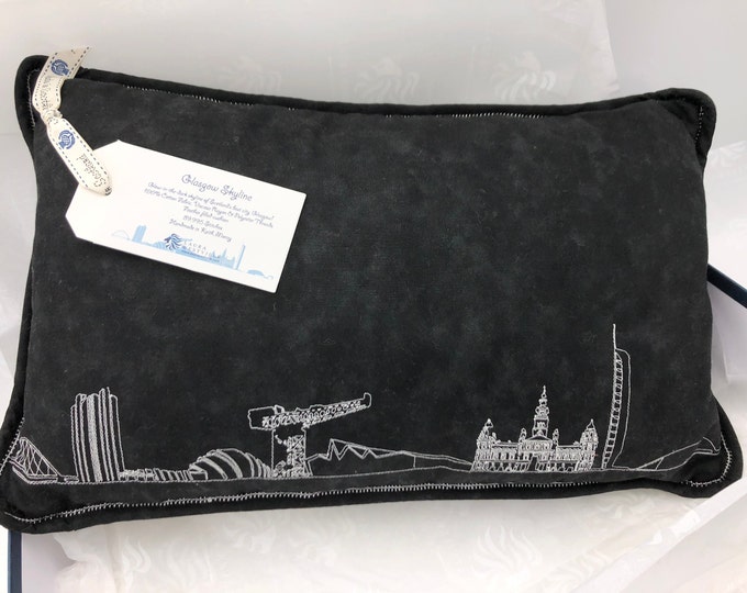 One of a kind Glasgow City Skyline (glow-in-the-dark) Pillow