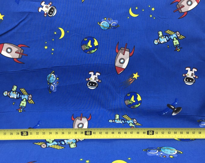 100% Cotton Fabric - Space Design 144cm wide