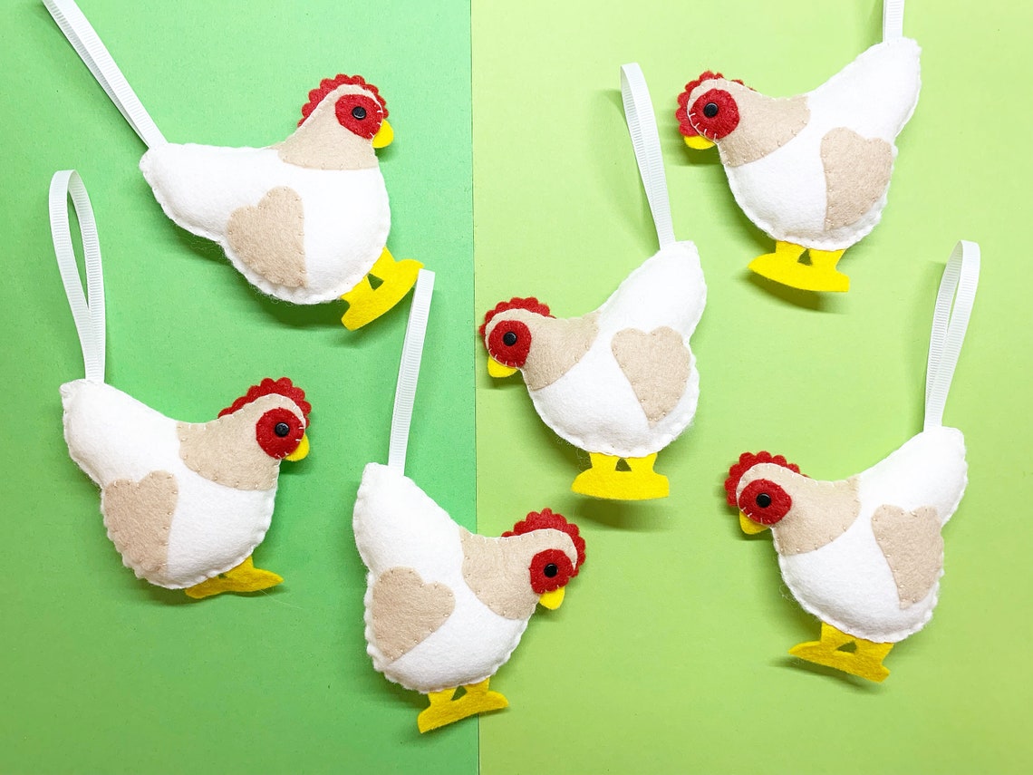 Felt Chicken Garland Chicken Garland Farm Garland Chicken Etsy