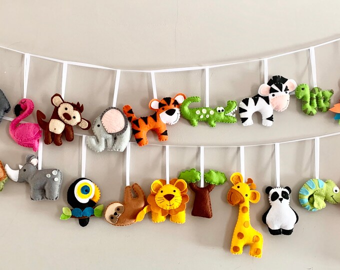Felt Jungle Animal Garland Etsy UK