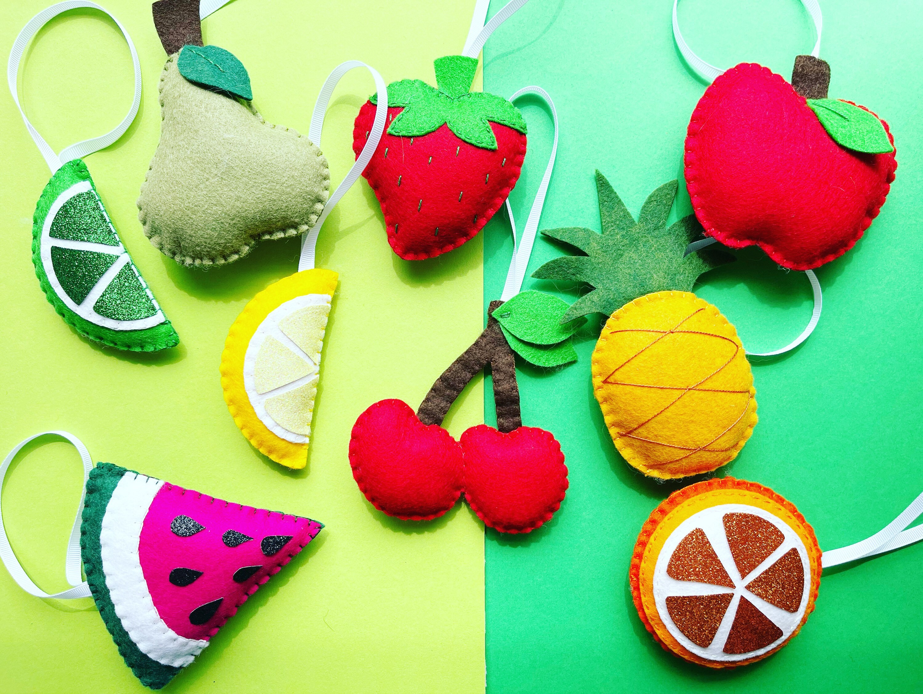 Felt Fruit Garland Summer Fruit Tropical Wall Hanging Fruit Etsy
