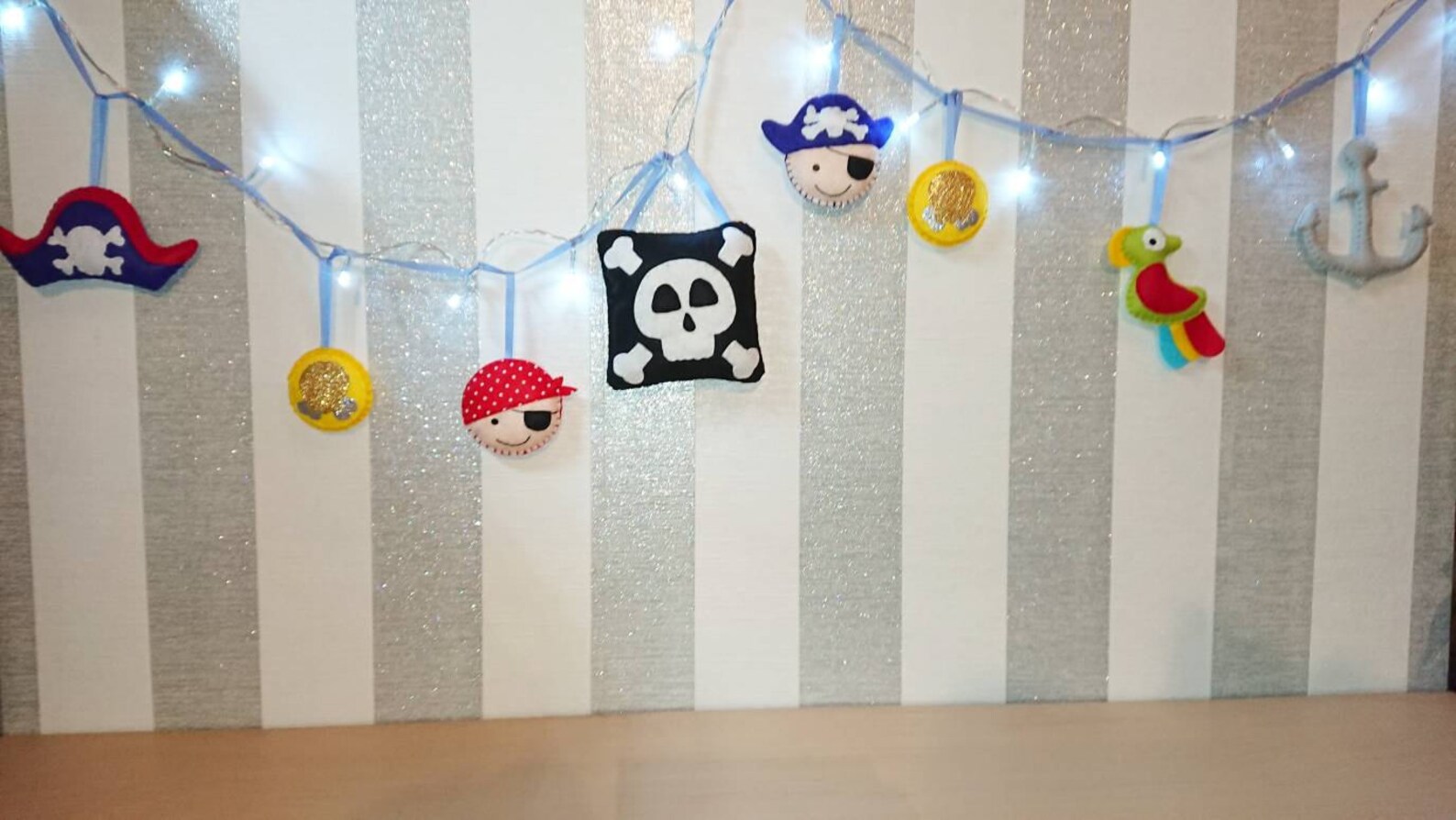 Pirate themed fairylights pirate lights Felt pirate lights Etsy