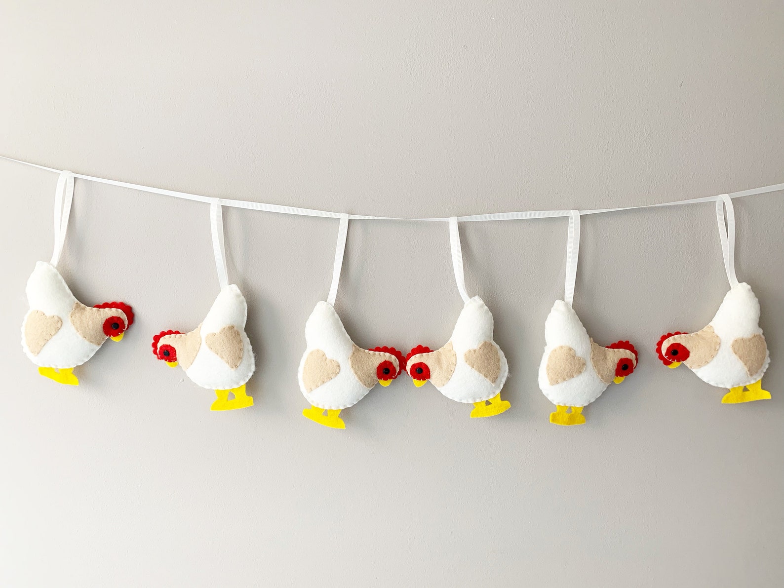Felt Chicken Garland Chicken Garland Farm Garland Chicken Etsy