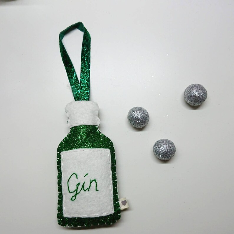 Gin Bottle Decoration Glitter Gin Bottle Gin Christmas Etsy UK