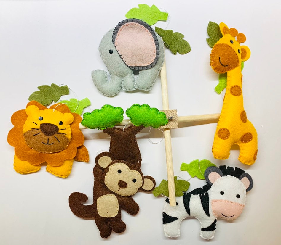 Baby Cot Mobile Jungle animals mobile safari mobile safari Etsy