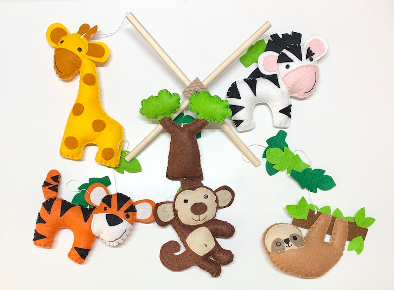 Baby Cot Mobile Jungle Animals Mobile Safari Mobile Safari Etsy UK