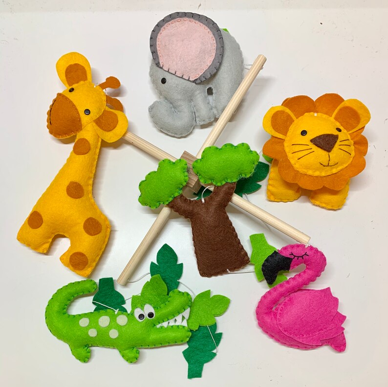 Baby Cot Mobile Jungle animals mobile safari mobile safari Etsy