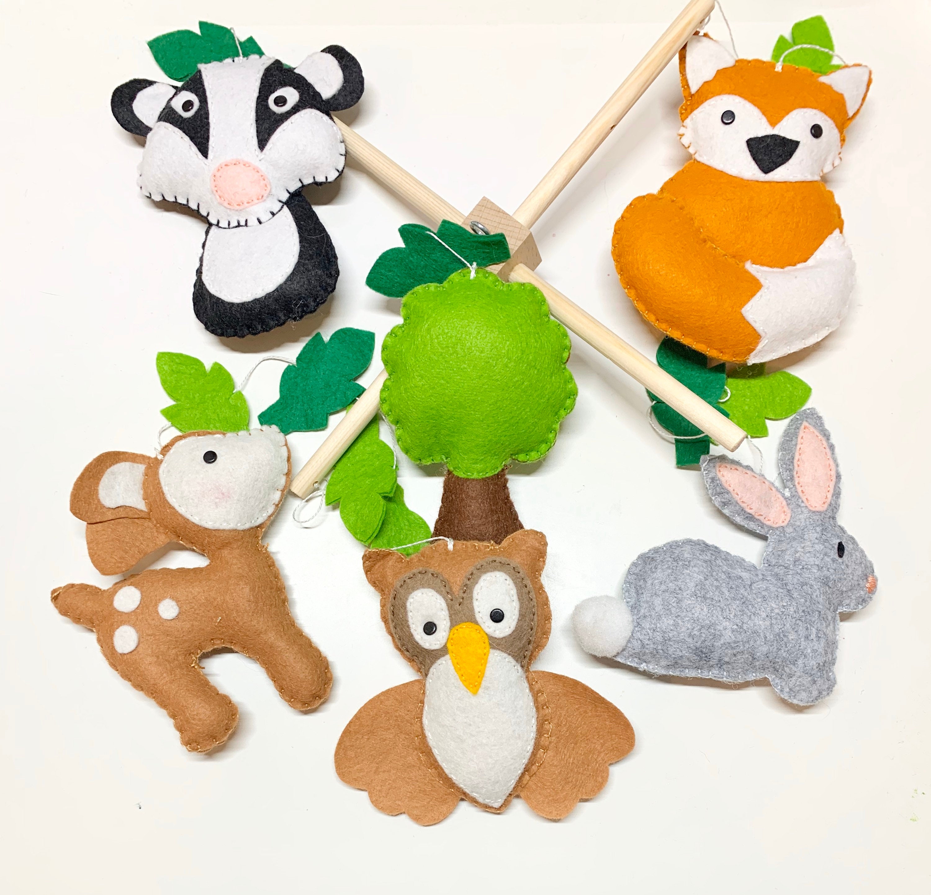 Woodland Cot Mobile Animal Baby Mobile Crib Mobile Woodland Etsy