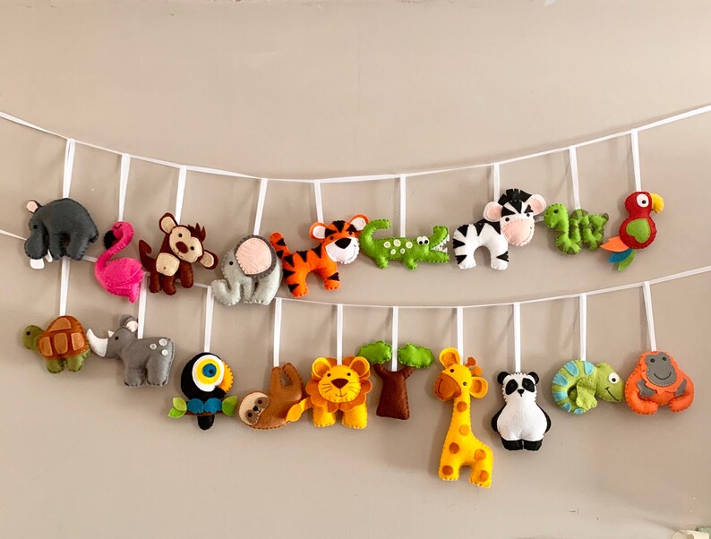 Baby Cot Mobile Jungle animals mobile safari mobile safari Etsy