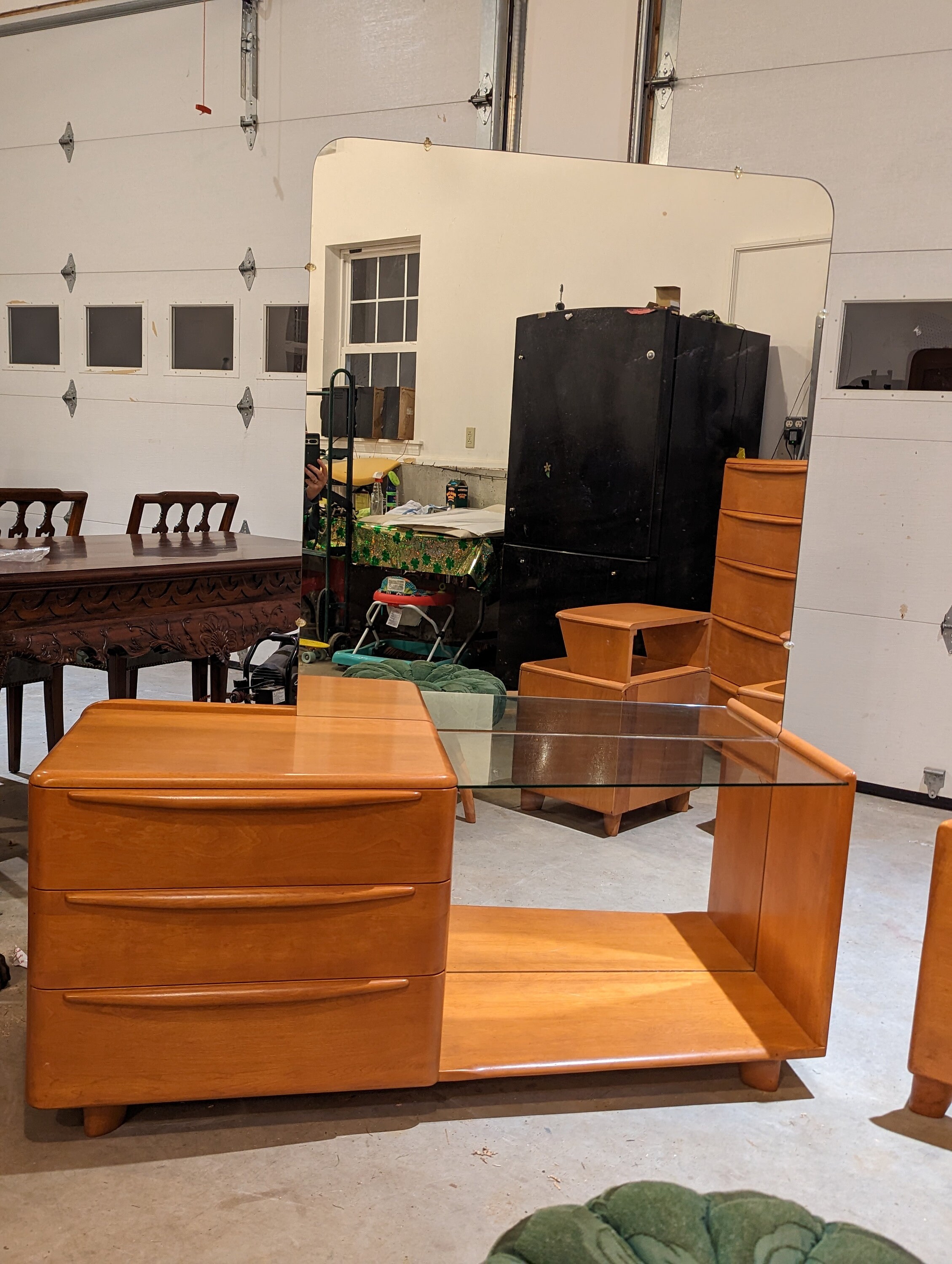 Mid Century Heywood Wakefield Encore Vanity Poof Stool and Etsy