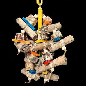 Banana Rama | Multi-Textured Shreddable Bird Toy with Mahogany & Banana Leaves | Small Parrot Bird Toy