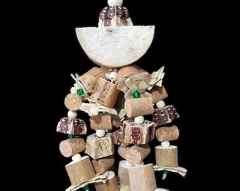 Yucca Mania Bird Toy | Natural Shredder Parrot Toy with Yucca, Sola, Mahogany, Cork, Palm Leaf | Easy to Chew Small Parrot Bird Toy