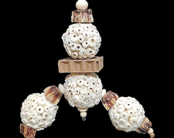 Party Balls Bird Toy | Sola Balls & Mahogany Natural Shreddable Small Parrot Toy | Rabbit Toy