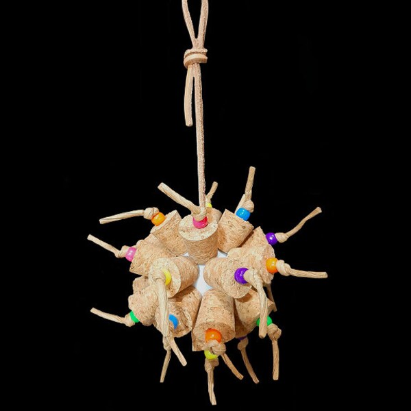 Atomic Cork | Shreddable Parrot Toy for Intermediate Birds | Cockatiels, Conures, Quakers, Small Parrots