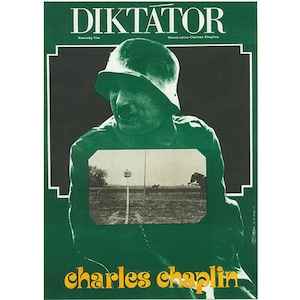 The Great Dictator Charlie Chaplin Original Czech Movie Poster 70&#39;s