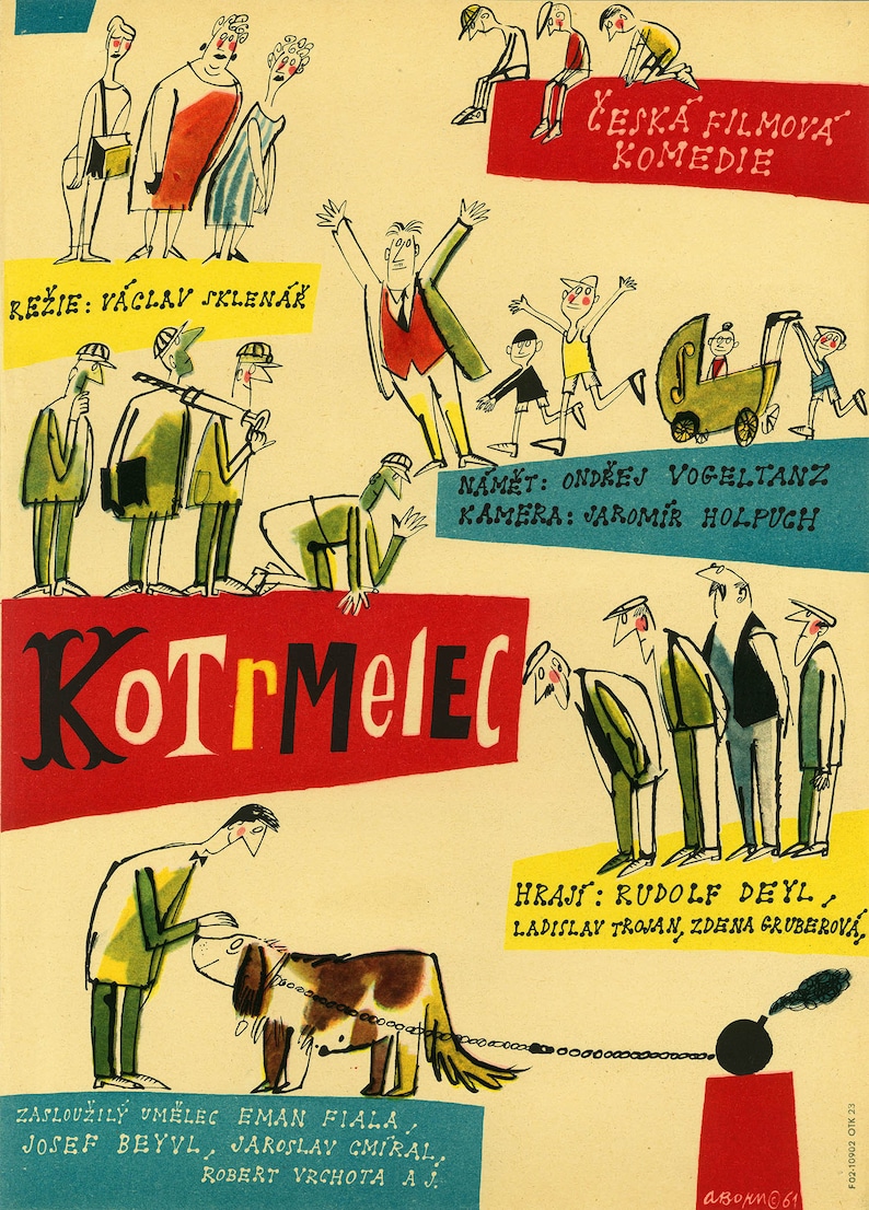 Crazy Funny Film Movie Czech Poster Adolf Born Comedy Cinema Fan Art Design Wall Decoration Illustration 60/'s 60s