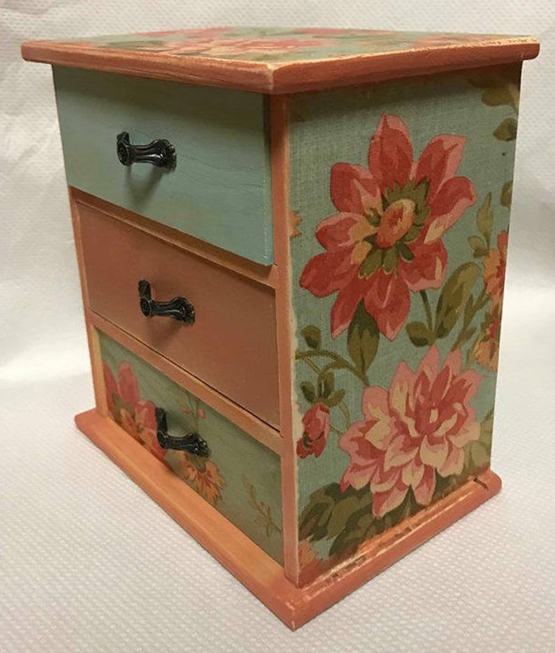 Chest Drawers Women Jewelry Box Storage Drawers Mini Desk Etsy