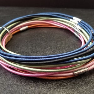 18&quot;-18.5&quot; Silk Ribbon wrapped plastic Cords with Magnetic Clasp CHOOSE Color