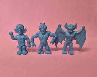 Vintage Diener Rubber Eraser Figures: Space Creature Monsters Vampire Gill Face The Fly