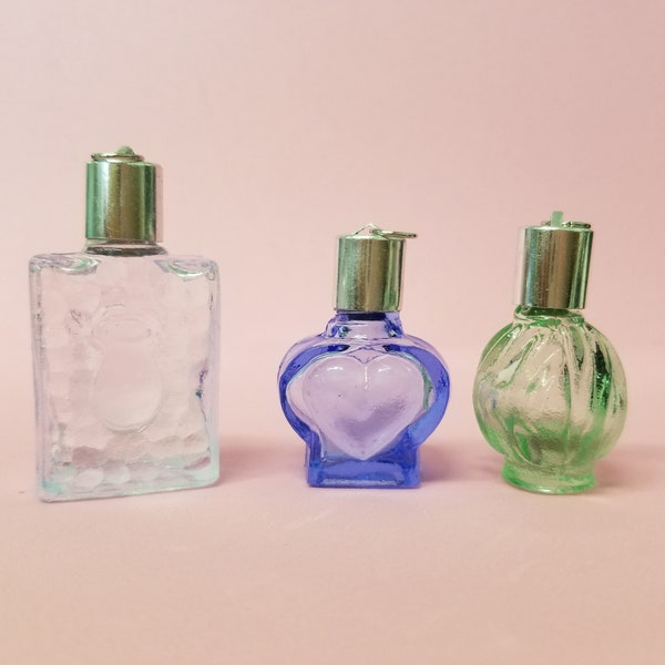 Perfume style BOTTLE Pendant or Charm molded glass with screw top CHOOSE