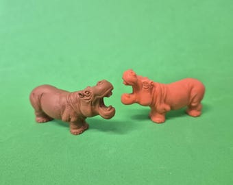 Vintage Diener Erasers: HIPPOPOTAMUS HIPPO Jungleland Animal Safari Adventure Series CHOOSE Color, 1 Piece Rubber Eraser